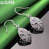 925 Sterling Silver Leaf Pendant Piercing Earrings Fashion Charm Wedding Jewelry