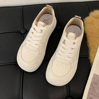 Little White Shoes Women Sneakers 2024 New Breathable Genuine Leather Women's Shoes Casual Sports Board Shoes Sneaker Adult