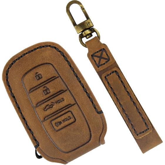 Key Fob Cover for Toyota Tundra Accessories -2024 2025 2026, for Tacoma 2024 2025 2026 Leather Key Cover, for Camry 2025 2026 Key Protector Case, Key Black Leather