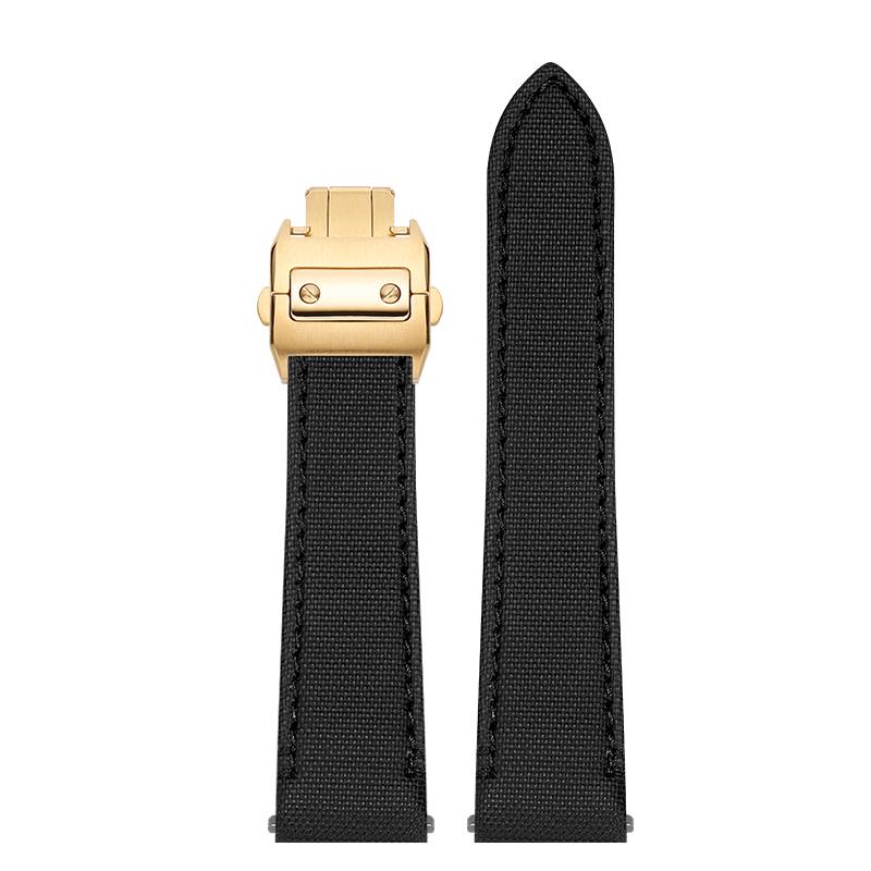 21mm Quick Release Nylon Strap For Cartier Santos Strap New W2SA0007 Medium Canvas Waterproof Sports Watchband  Black Blue