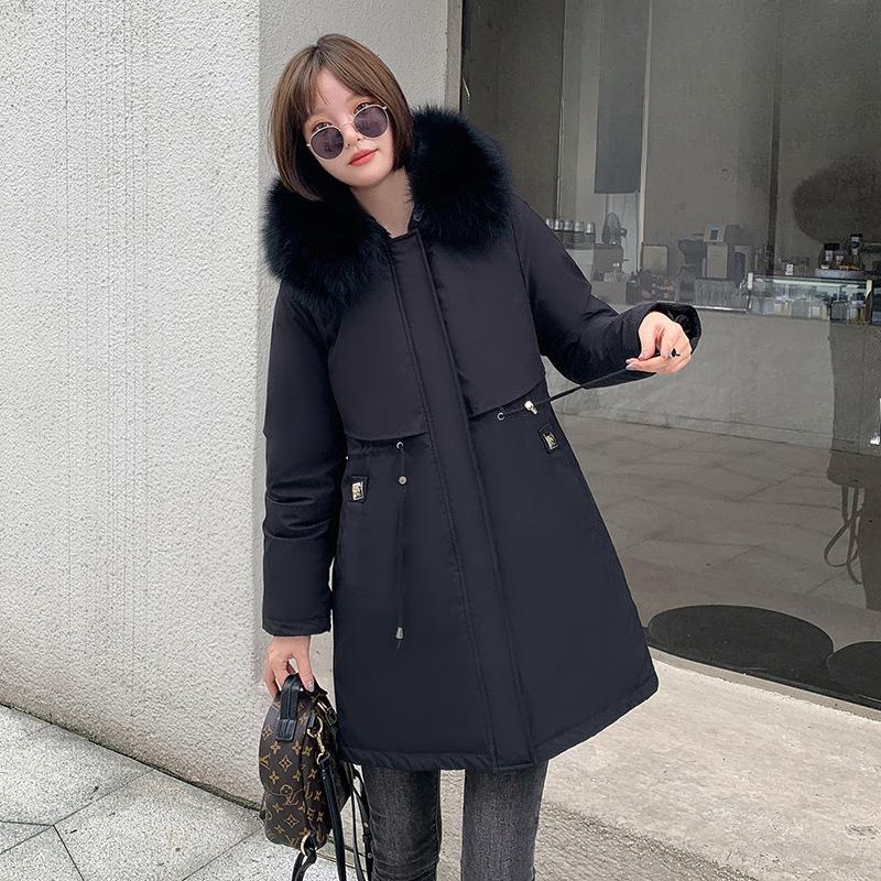 

Женская зимняя парка с капюшоном, на пуху, на флисовой подкладке, утолщенная XXXL