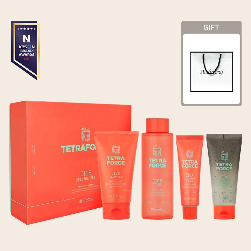 Tetraforce Cica 4-Piece Special Set (Toner, Cream, Wash-off Mask, Cleanser)