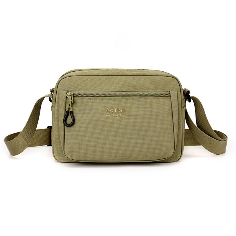 Sac bandoulière léger en nylon pour hommes femmes Sac messager décontracté à bandoulière avec poches zippées