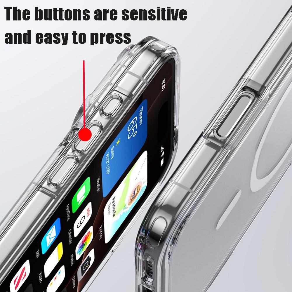 Magnetic Phone Case For iPhone 17 16 15 14 13 12 11 Pro Max Plus Air Wireless Charge for Magsafe Case Clear Cover Anti-Yellowing