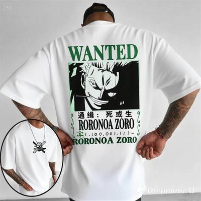 T-shirt da uomo anime giapponese One Piece Roronoa Zoro manica corta estiva cotone Y2K Harajuku trend maglietta grafica top da donna