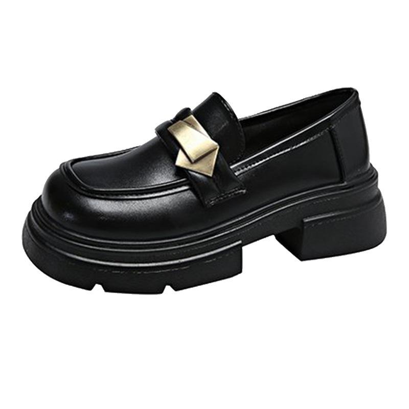 Black Platform British Style Small Leather Shoes Women's Autumn New Retro Versatile Mary Jane