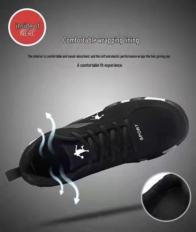 Men's Winter High-Top Leather Cotton Shoes - Warm, Velvet-Lined, Business Casual for Middle-Aged & Elderly