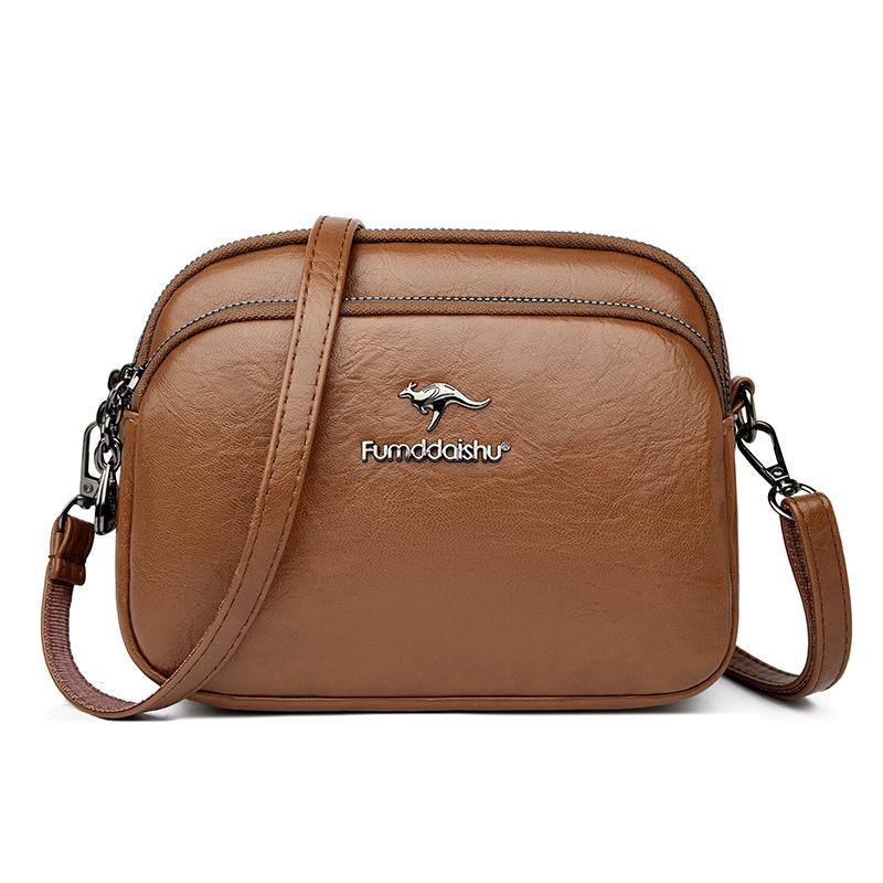 Enaxlad Crossbody-väska - Enkel och Avslappnad Stor Kapacitet Trelagers Damväska