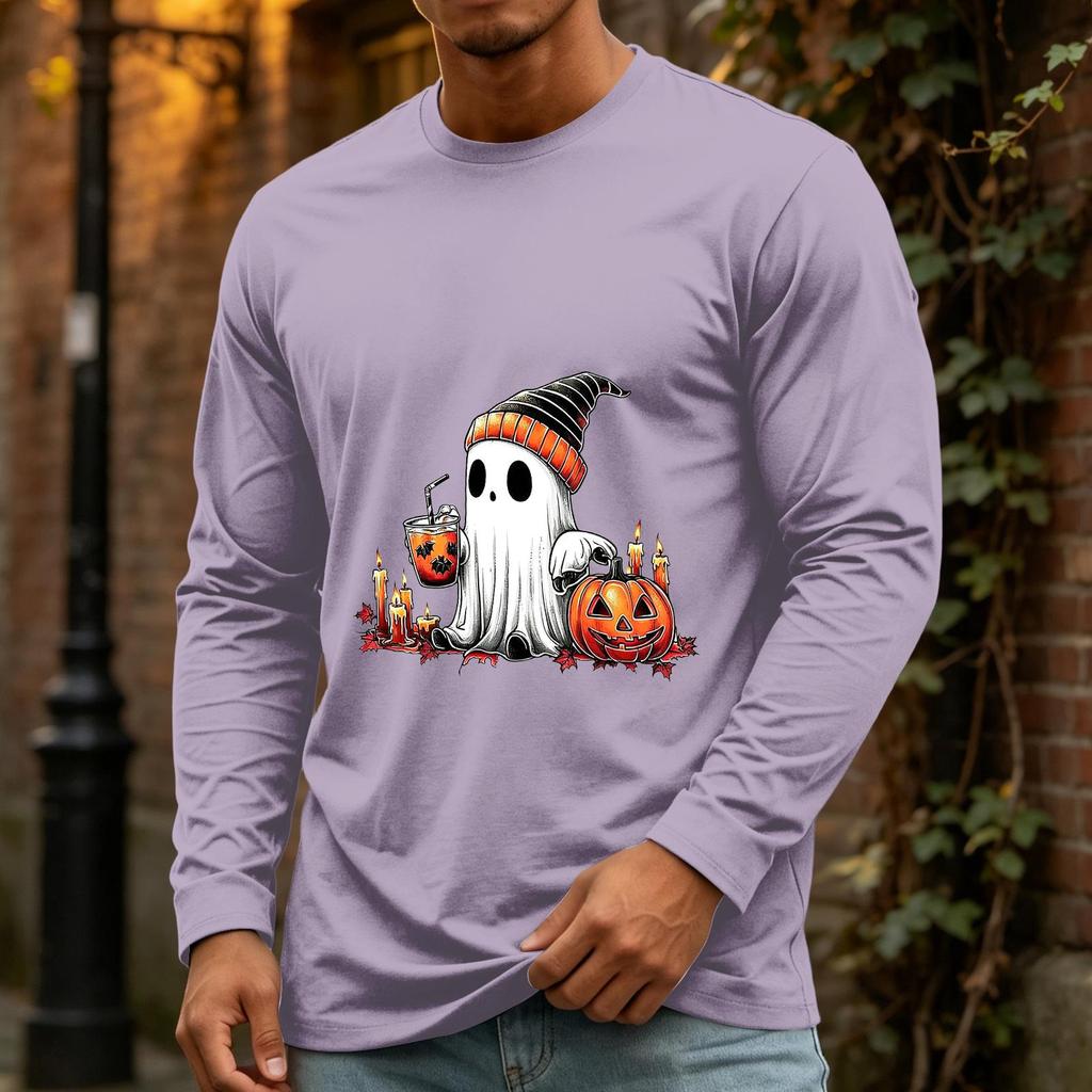 Men's Halloween Long Sleeve Neck Casual Shirt