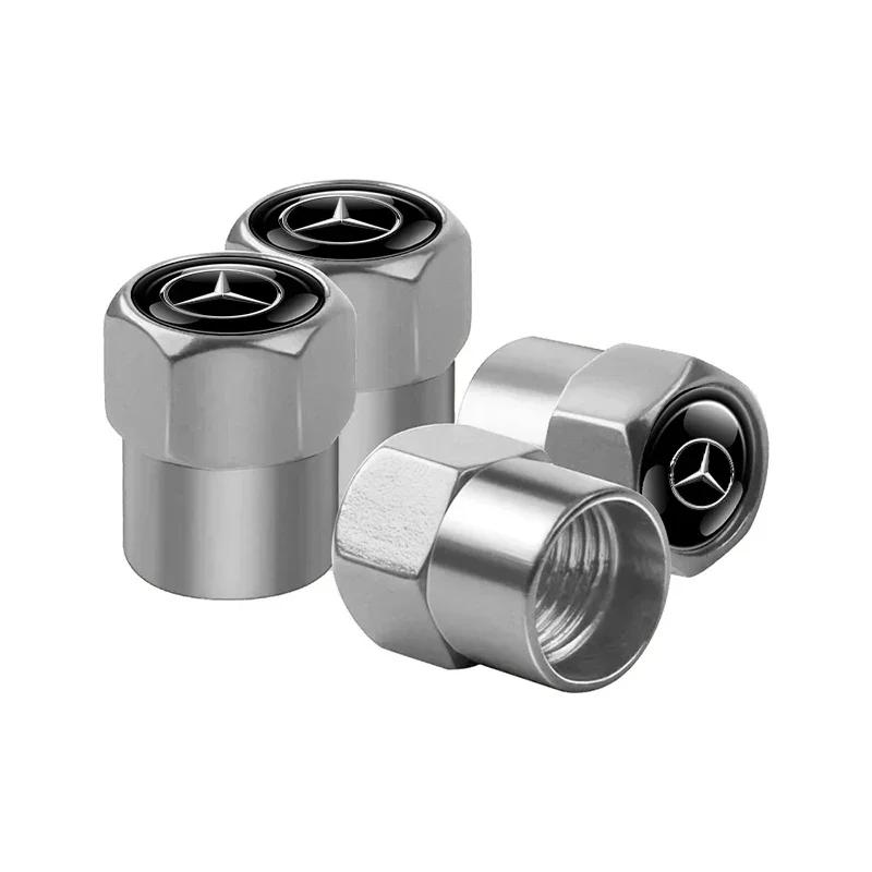 GLC GLB 4pcs Car Styling Aluminum Emblem Wheel Tire Valve Stem Air Caps for Mercedes Benz Amg W205 W211 W204 W212 W213 W203 W17