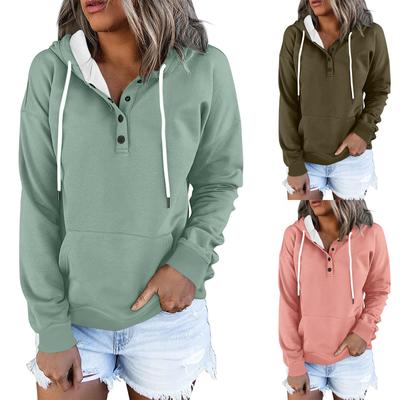 Damen Casual Fashion Solid Color Langarm Pullover Hoodies Sweatshirts