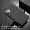 For iPhone 17 Skin-touch Case Carbon Fiber Texture PC + TPU Back Cover Compatible with MagSafe
