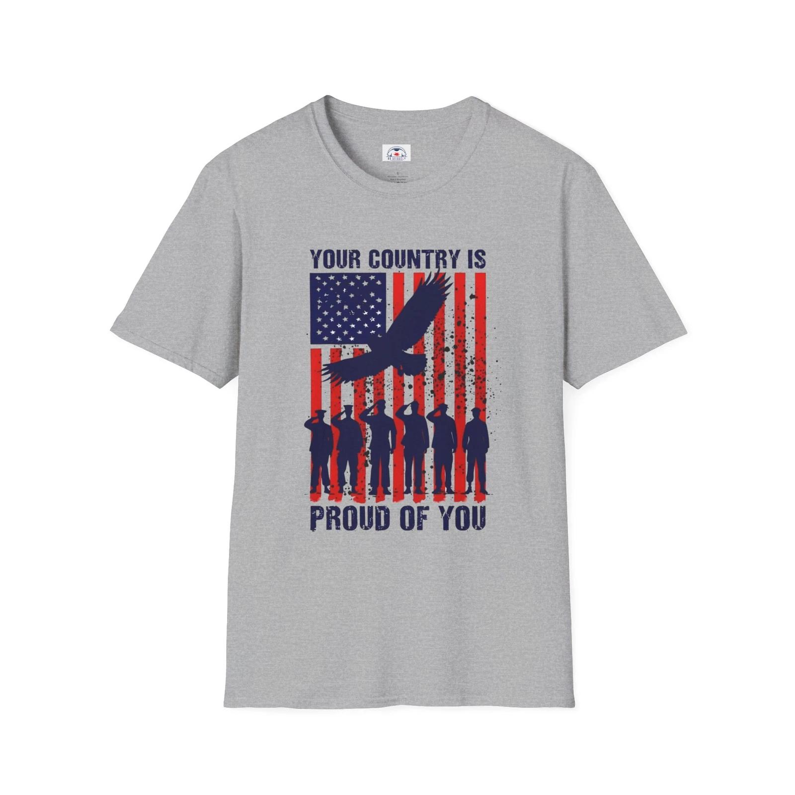 Veteran Patriotic Unisex T-Shirt Your Country Is Proud of You Independence Day 2XL
