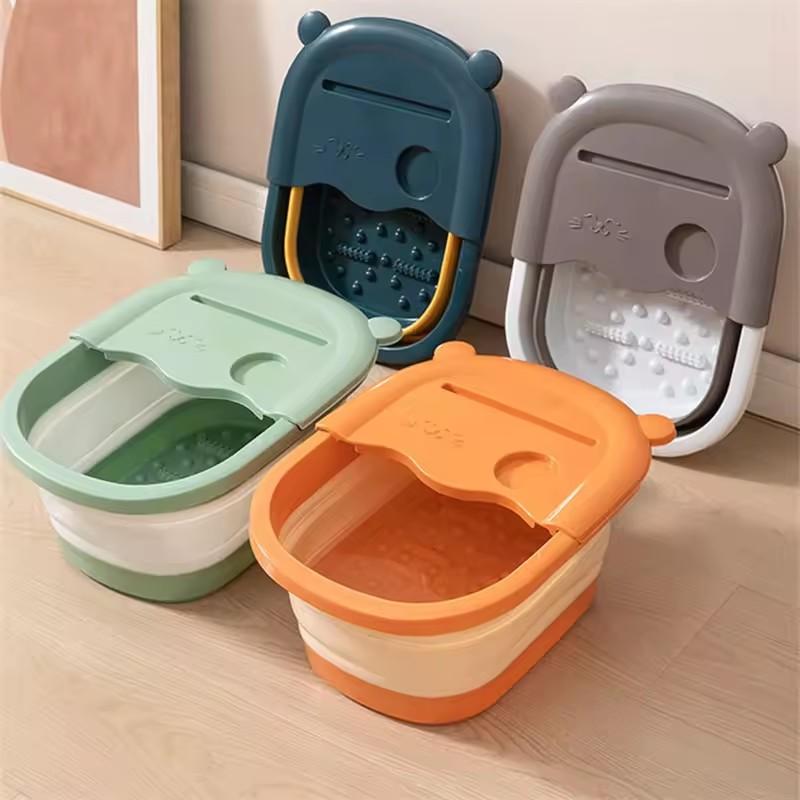 Portable Footbath Massage Bucket Easy To Store Foot Soaking Bath Tub Folding Basin for Relaxing and Pain Relief