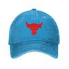 Brahma Stier Das Felsenprojekt Fitnessstudio Denim Baseballkappe Rotes Logo Outdoor Sonnenschutz Trucker-Kappe Sommer Unisex Sonnenschutz Snapback-Kappe