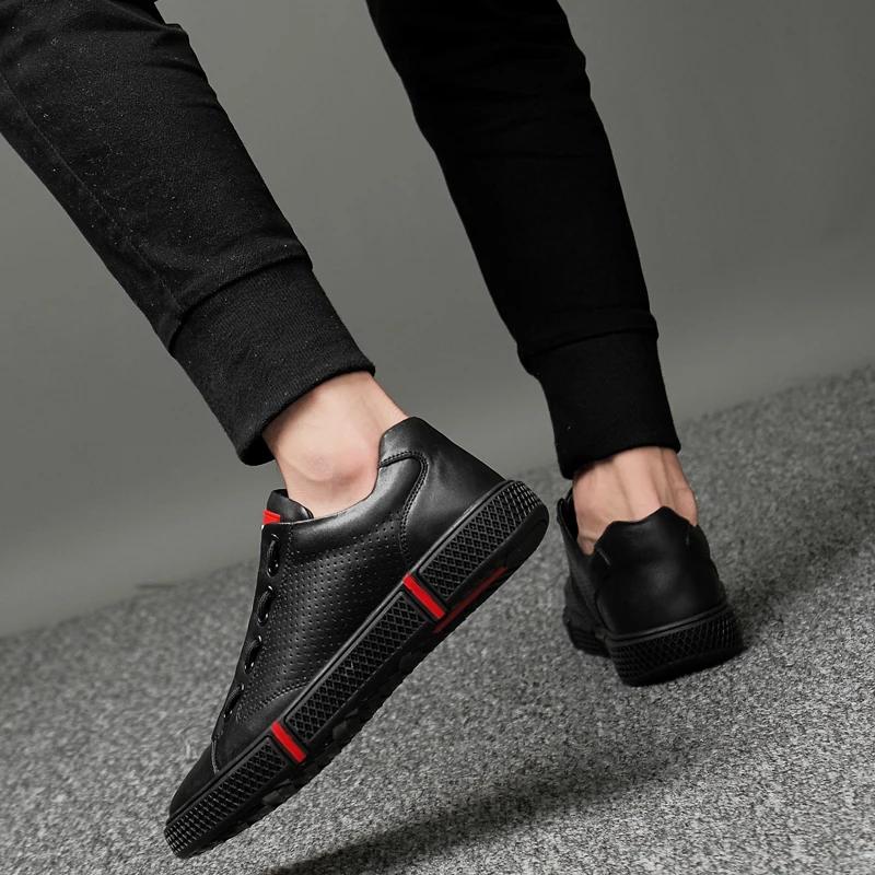 Men Genuine Leather Shoes Men Flats Fashion Men's Casual Shoes Outdoor Summer Hole Brand Man Soft Comfortable Lace Up Shoes L5