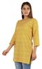 Moomaya Womens Tops Rayon Block Print Tunic 3 4th Sleeve Tunic Summer Blouse