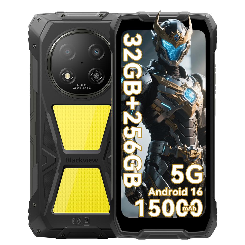 Blackview ROCK 2 PRO Rugged Mobile Phone, 8GB RAM, 256GB ROM, 5G, Android 16, 15000mAh Smartphone