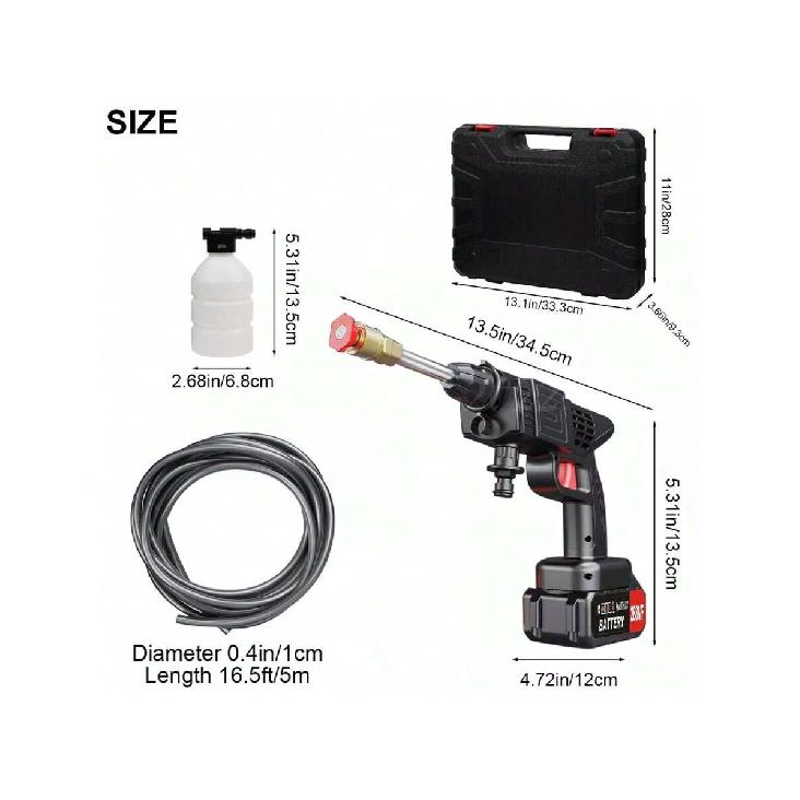 Portable Cordless Washer Handheld Car High Pressure Electric Water Wash Cleaner Tools