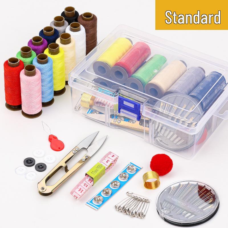 Portable Hand-Sewing Kit with Sturdy Needle and Thread Storage Box