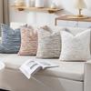 Boho Textured Striped Cushion Covers Soft Woven Throw Pillow Covers Multi-Color Neutral Decorative Pillowcase for Farmhouse Home