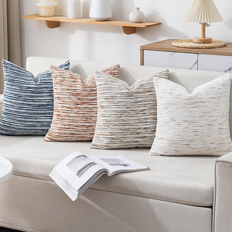 Boho Textured Striped Cushion Covers Soft Woven Throw Pillow Covers Multi-Color Neutral Decorative Pillowcase for Farmhouse Home
