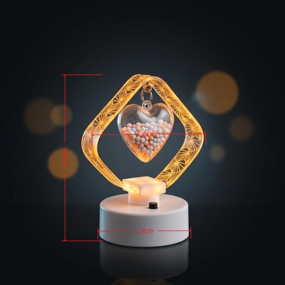 Acrylic Engraved Shade Acrylic Table Lamp Heart Pendant LED Lamp  Office Desk Ornament