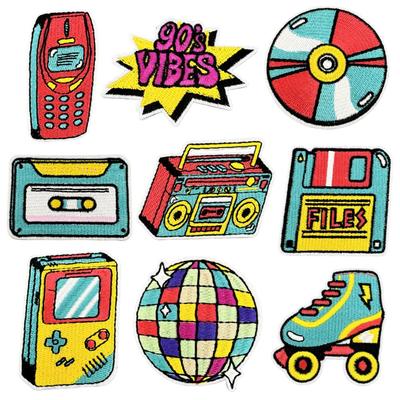 Toppa Ricamata Radio Telefono Retro: Design Graffiti Creativo Transfrontaliero per Bagagli e Abbigliamento