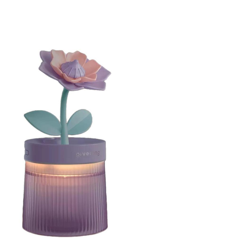 Seven-Color USB Flower Air Humidifier for Desk or Car