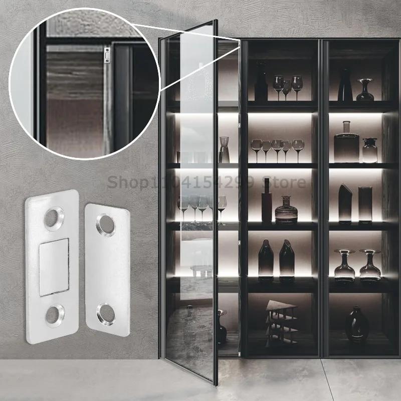 Magnetic Cabinet Catches Ultra Thin Door Strong Magnets Stopper Invisible Adhesive Drawer Magnet Lock for Kitchen Closet Closer