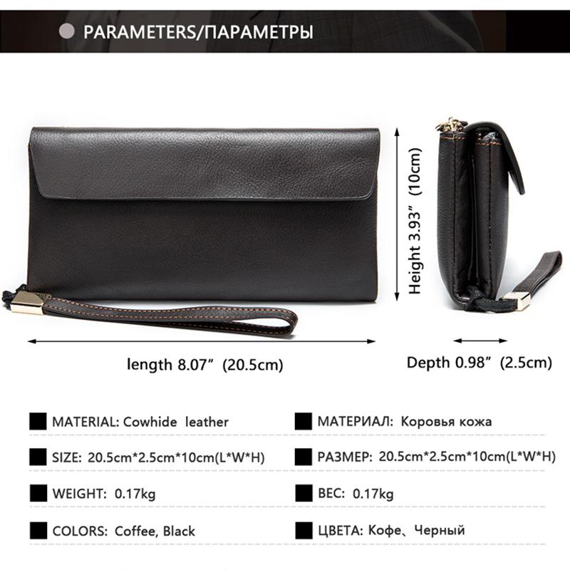 MVA Luxury Wallet Men Genuine Leather Purse For Male Coins Long Wallets Thin Purses Leather Female Money Pockets 8805