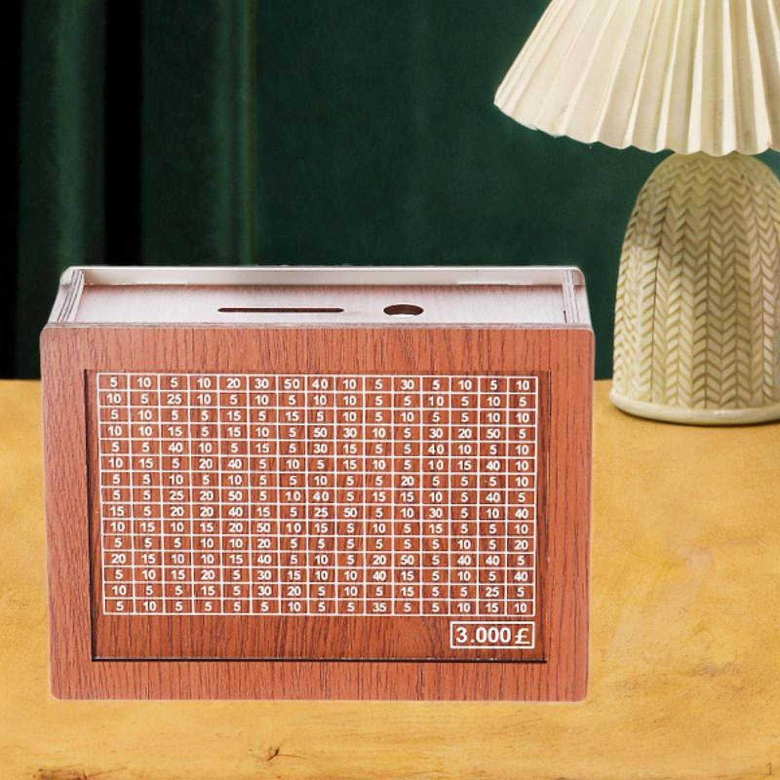 

Копилка из натурального дерева со встроенной целью для сбережений