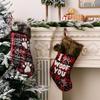 1pc Christmas Ornaments Socks Pendants  Fur Collar Lattice Socks Christmas Tree Decorations Navidad 2025
