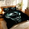 Alien Pattern Bedding Quilt Set Quilt Cover Pillowcase Home Birthday Gift(1 * duvet cover + 2 * pillowcase, without core)