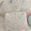 Damen Reise Make-up Kosmetikkoffer Große Kapazität Gesteppte Karierte Make-up Tasche Damen Make-up Tasche Geldbörse für Kosmetik Make-up Pinsel