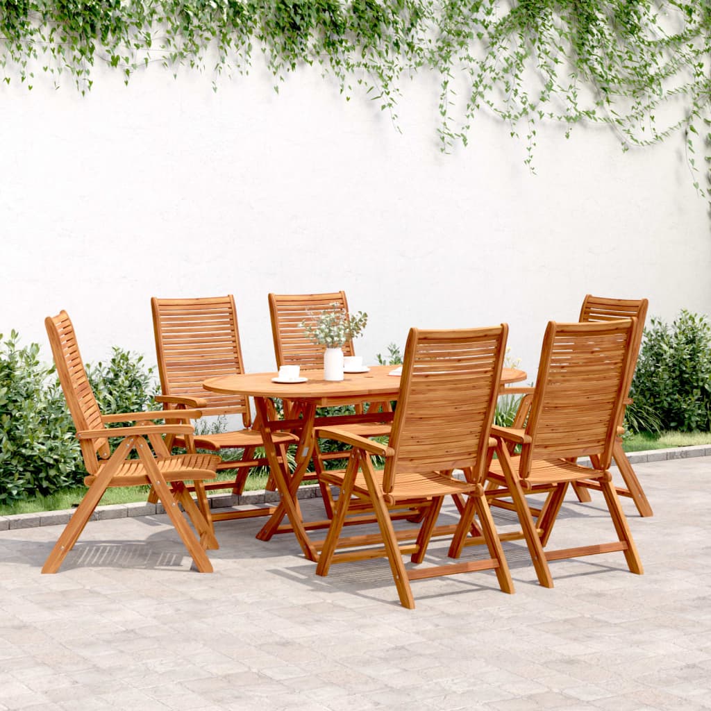 Garden Chairs 6 pcs Adjustable 56 x 72 x 107 cm Solid Acacia Wood
