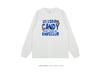 Japanese Cute Cartoon Letter Print Cotton Long Sleeve T-Shirt for Students
