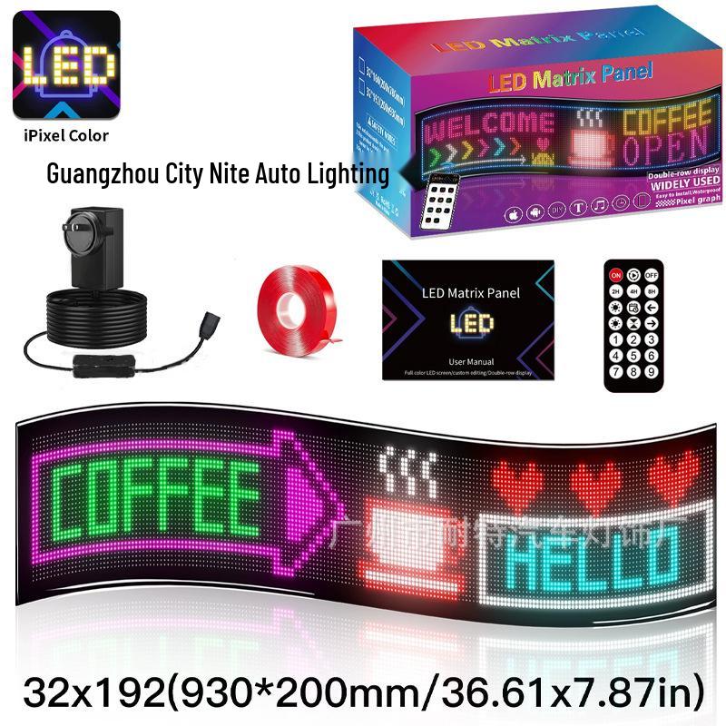 Ultra-Thin USB LED Car Advertising Screen: Full Color, Flexible, Dual-Row Scrolling Display