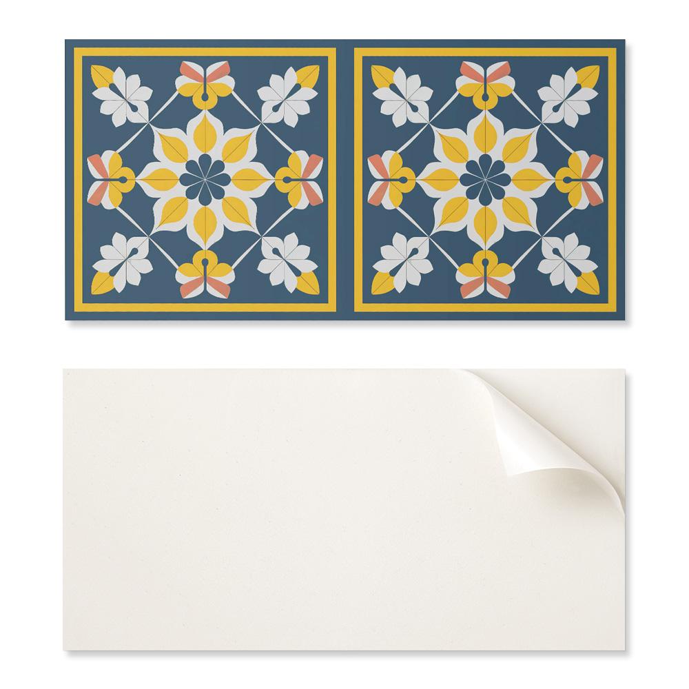 Naklejany Panel Dekoracyjny Do Szybkiej Odmiany Ściany 120X60 Cm Kwiatowy Wzór W Symetrii