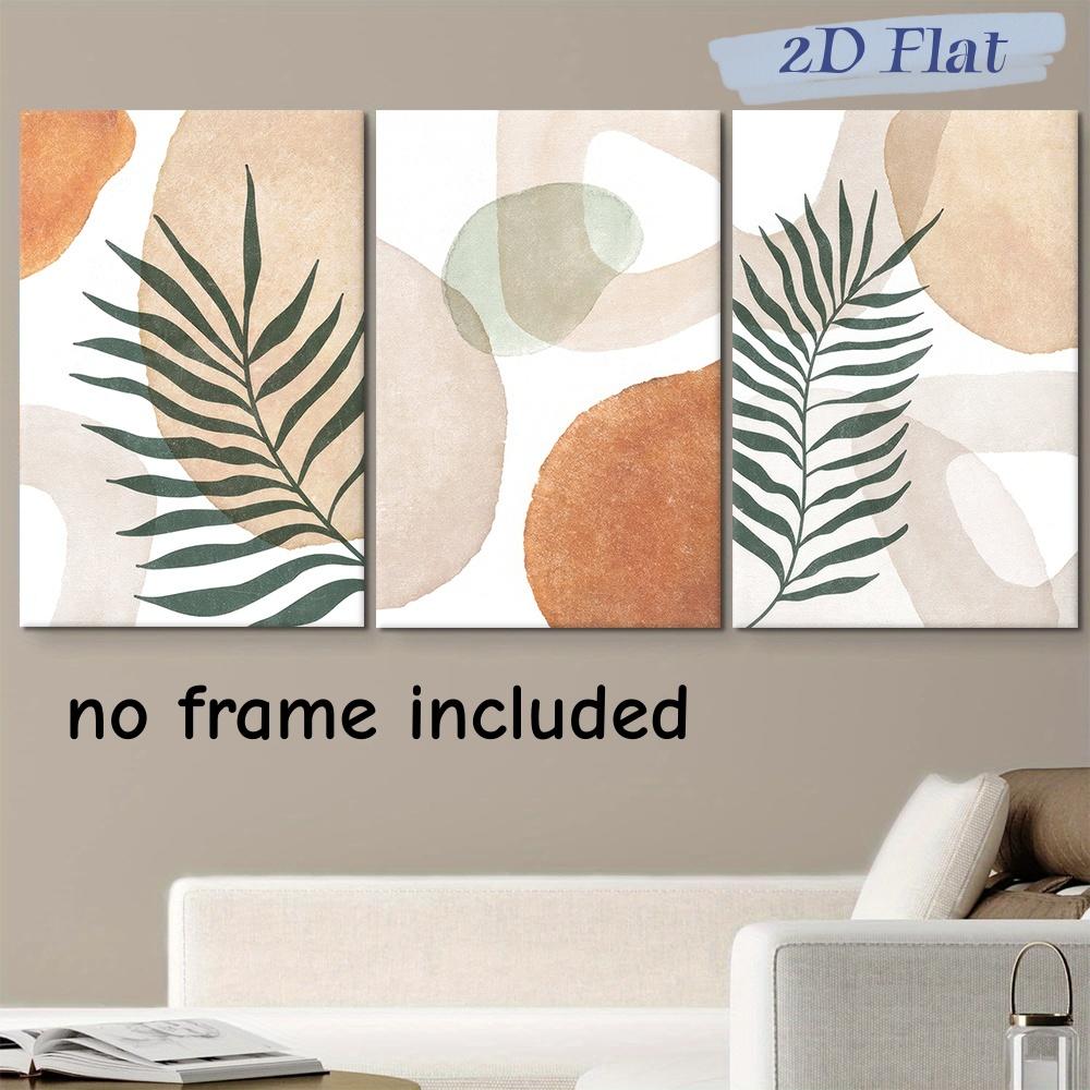 

3-piece set of modern minimalist tropical plant frameless canvas decorative paintings, living room bedroom dining room backgroun (as the picture,20x30cm-3pcs)
