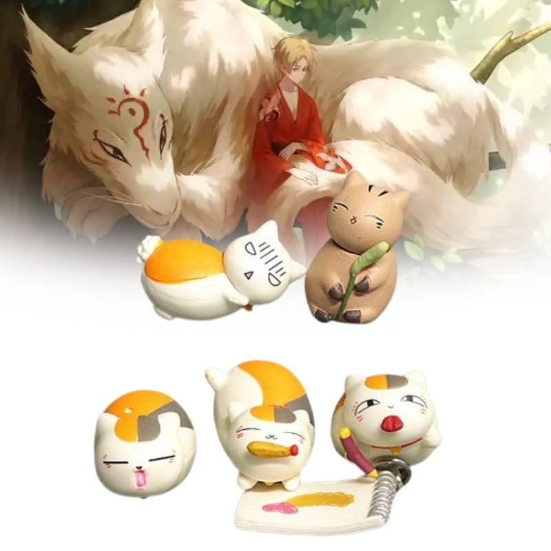 Charming Natsume's Book Of Friends Cat Teacher Miniature Pvc Figurines Set Of Five Cute Toys