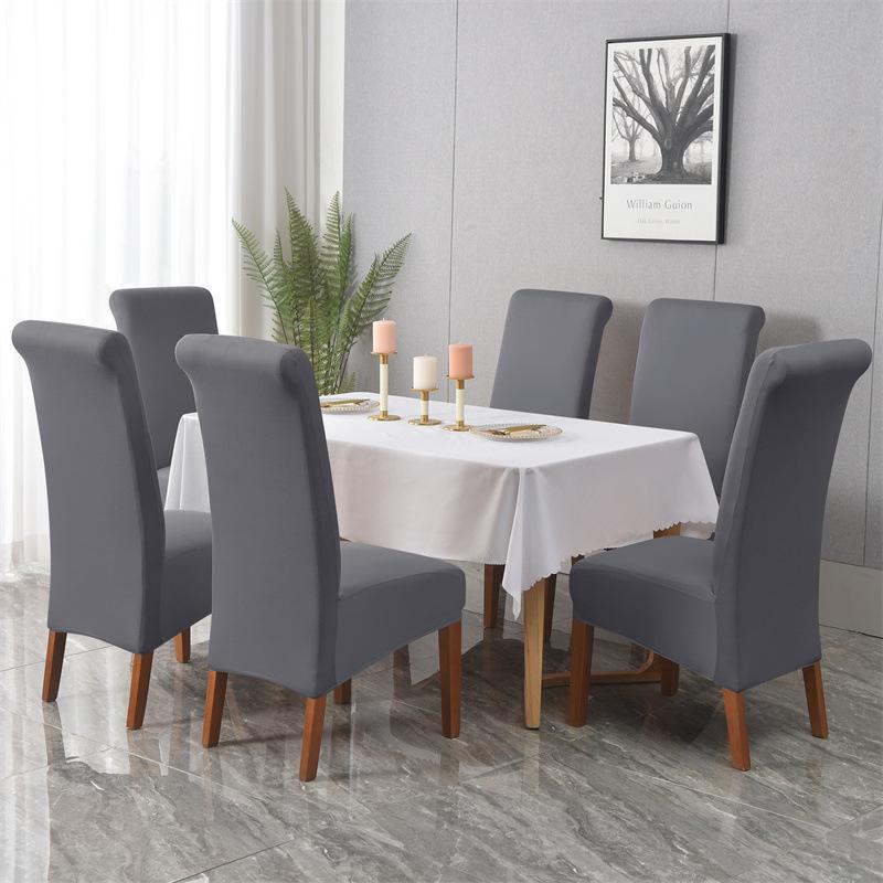 Solid Color Larger Chair Cover High-end Elastic Household Dining Chair Cover Chair Dustproof Cover