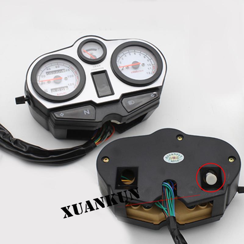 XUANKUN Motorcycle Odometer Instrument 125K Meter Assembly HJ125-A/R Meter Tachometer Assembly
