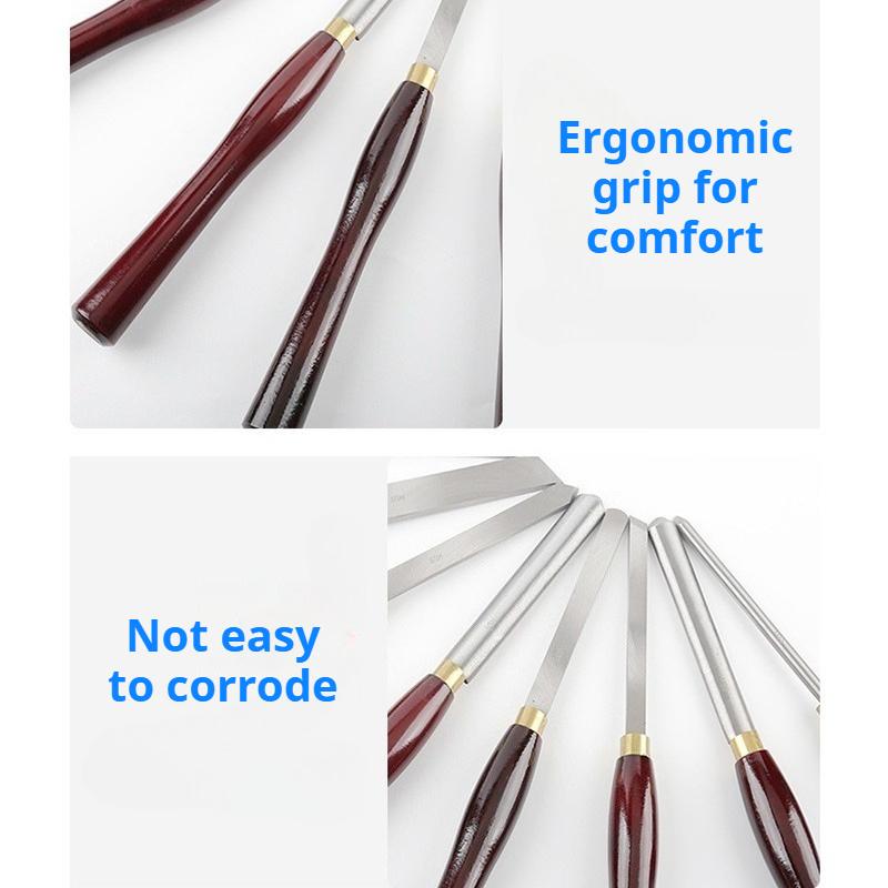 8 PCS Carving Tool Set Woodworking Chisel Kit Flat Multi-function Chisel Beech Handle Turning Tool Professional Engraving Tools