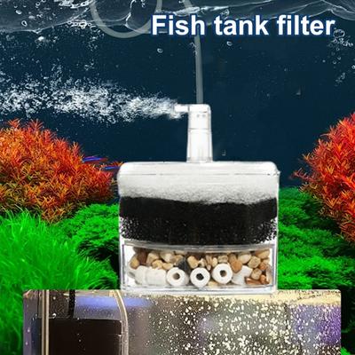 Yousheng Aquarium-Eckfilter, luftbetriebener Schwammfilter, Biofiltrations-Eckfilter mit verschiedenen Filtermedien für Fischbecken, Garnelen-Nano-Aufzucht