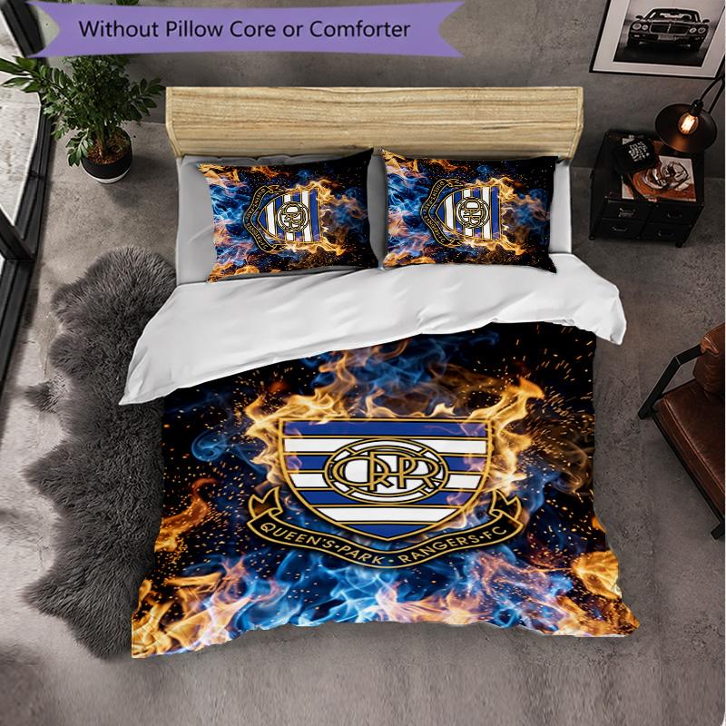 Queens Park Rangers Football Set Biancheria da Letto 3 Pezzi Morbido Copripiumino con Federe Set Decorazione Camera da Letto per la Casa