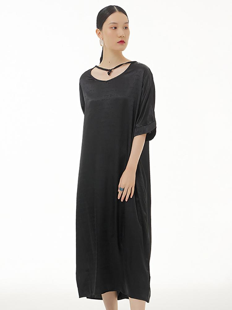 Xitao Vestido Casual da Moda com Laço Temperamento Mulheres WMD6962