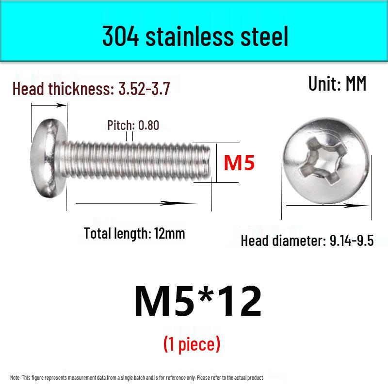 In-Stock 304 Stainless Steel Phillips Pan Head Machine Screw GB818