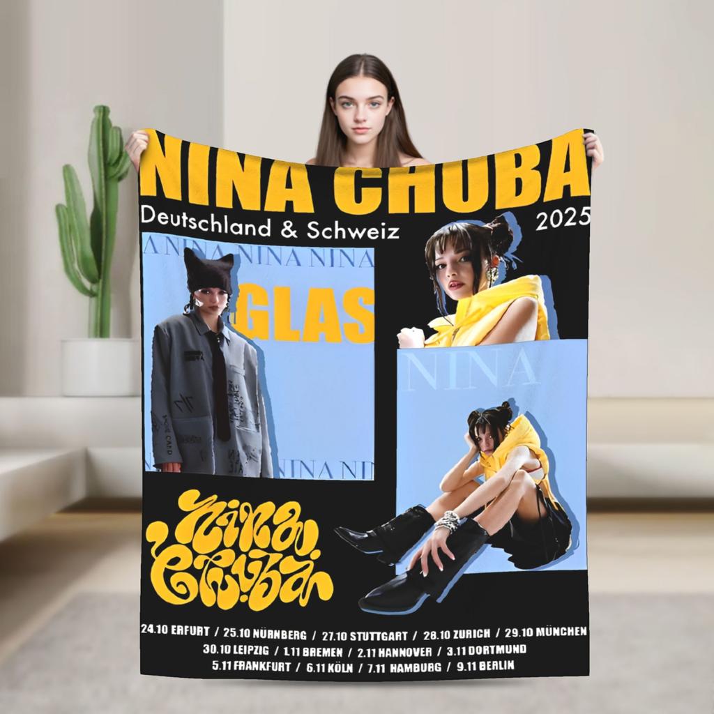 Nina Chuba Musik Sänger Decke Weiche Bedruckte Plüschdecke für Kinder Erwachsene Outdoor Flanell Bettdecke Bettbezug