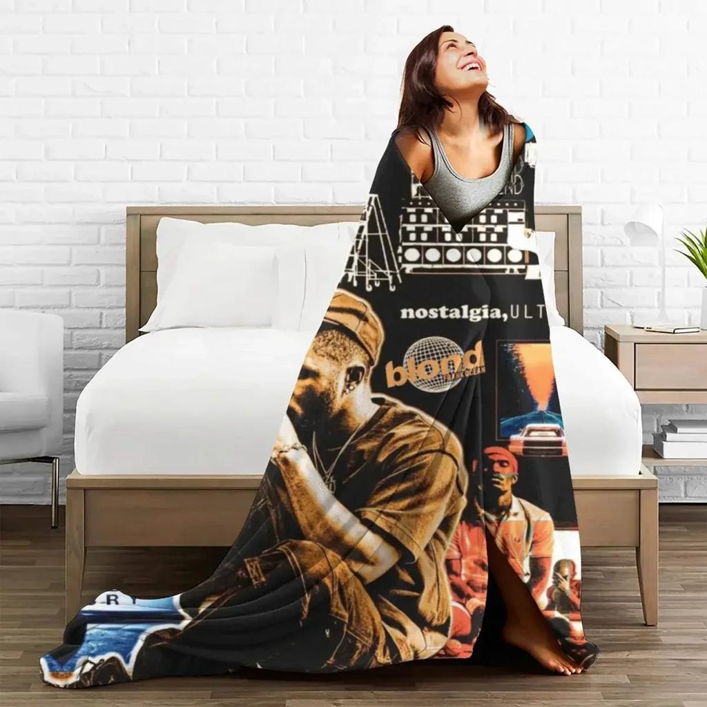 Frank Ocean Blanket Cool Music Singer Airplane Travel Flannel Throw Blanket Super Soft Outdoor Design Bedspread Birthday Present